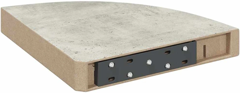 Sieninės kampinės lentynos, 2vnt., pilkos, 25x25x3,8cm, MDF