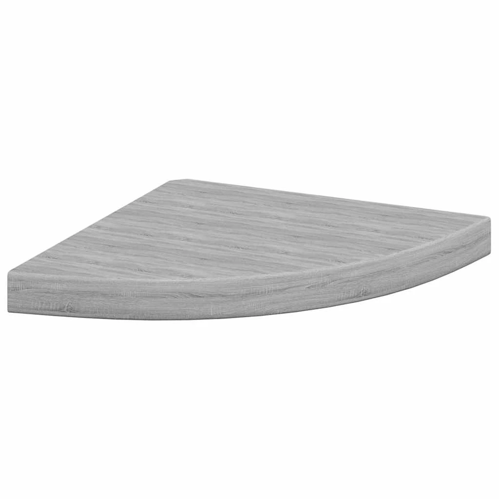 Sieninės kampinės lentynos, 4vnt., pilkos, 35x35x3,8cm, MDF