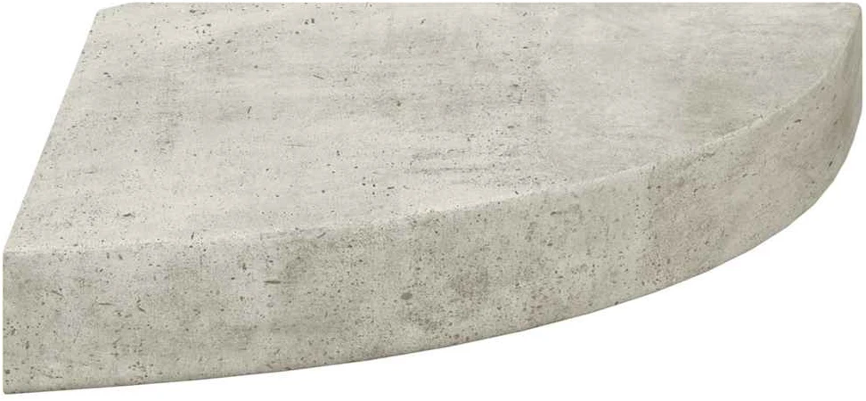 Sieninės kampinės lentynos, 4vnt., pilkos, 25x25x3,8cm, MDF