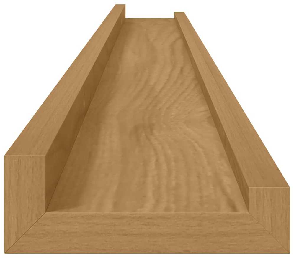 Sieninė lentyna 2 vnt. Ruda 100 x 9 x 3 cm Apdirbta mediena