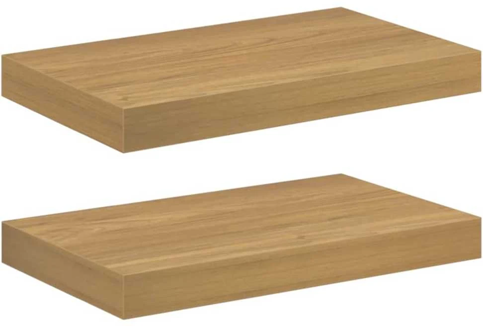 Sieninė lentyna 2 vnt. Ruda 40 x 23,5 x 3,8 cm Apdirbta mediena