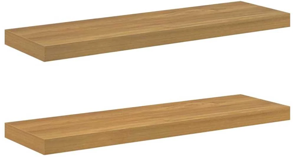 Sieninė lentyna 2 vnt. Ruda 80 x 23,5 x 3,8 cm Apdirbta mediena