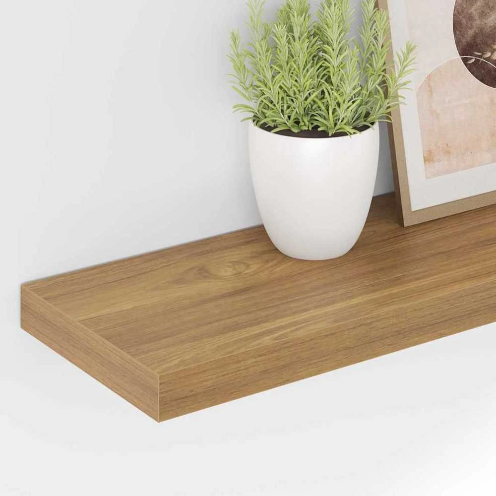 Sieninė lentyna 2 vnt. Ruda 80 x 23,5 x 3,8 cm Apdirbta mediena