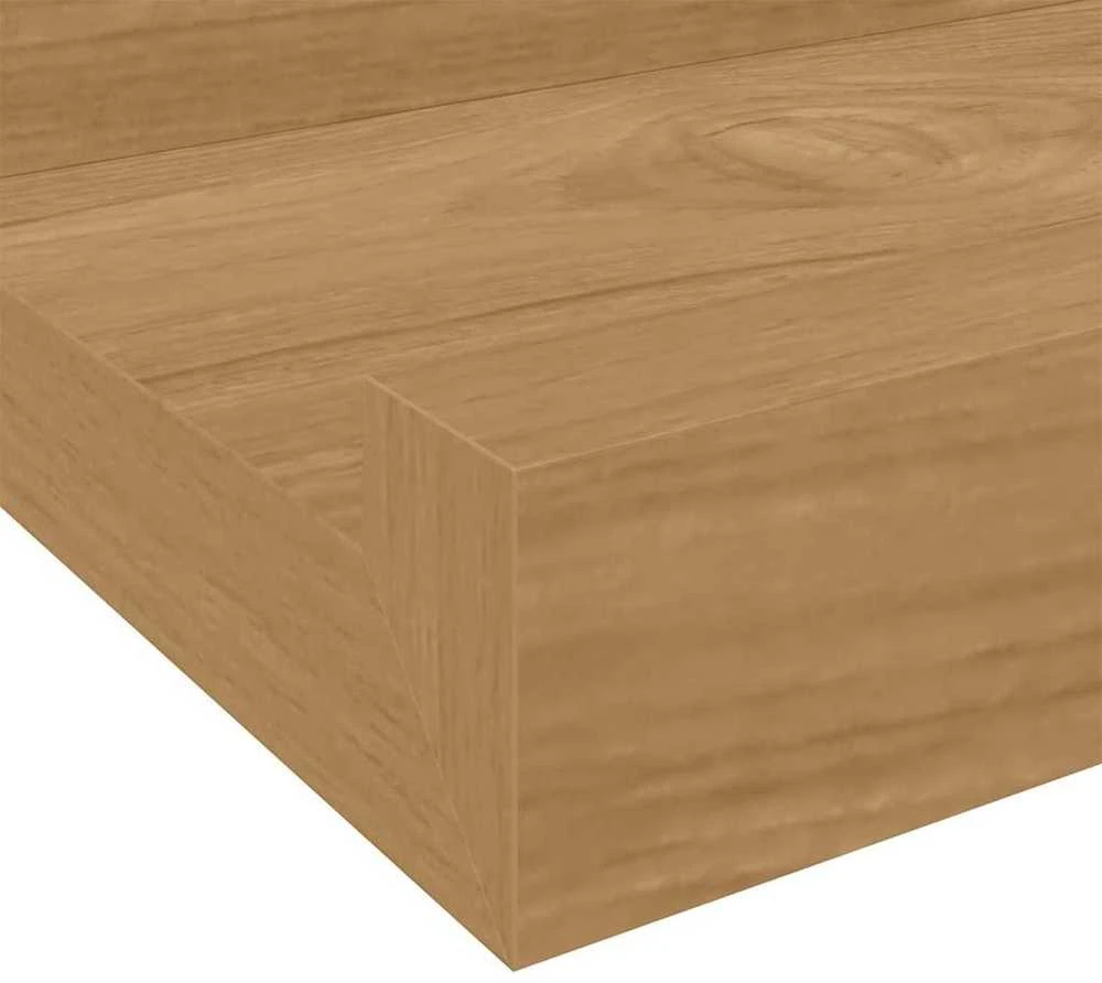 Sieninė lentyna 2 vnt. Ruda 80 x 9 x 3 cm Apdirbta mediena