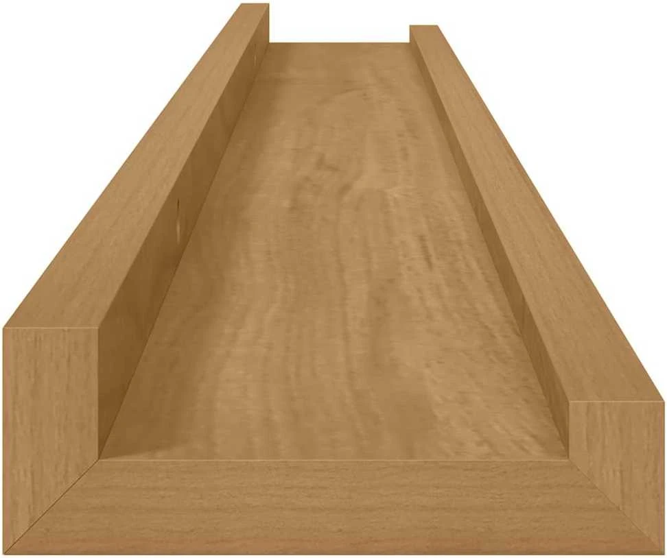 Sieninė lentyna 2 vnt. Ruda 80 x 9 x 3 cm Apdirbta mediena