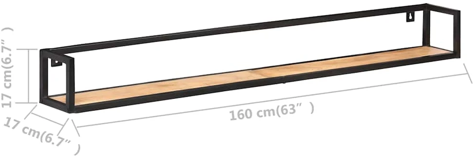 Sieninės lentynos, 2vnt., 160cm, akacijos medienos masyvas