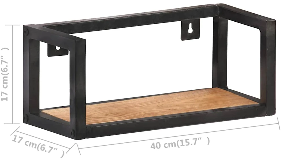 Sieninės lentynos, 2vnt., 40cm, akacijos medienos masyvas