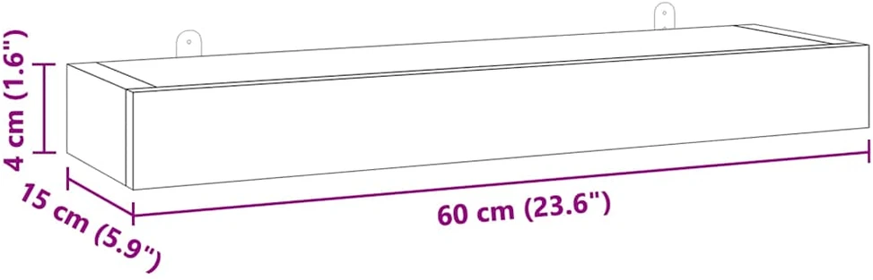 Sieninės lentynos, 2vnt., 60x15x4cm, tikmedžio masyvas