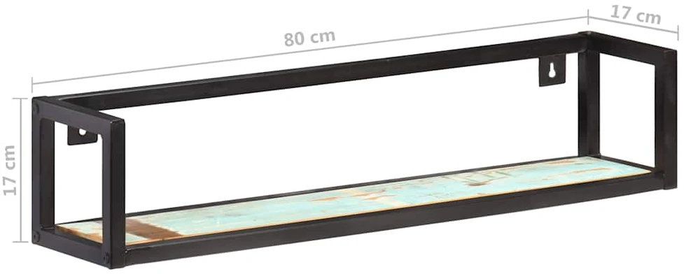 Sieninės lentynos, 2vnt., 80cm, perdirbtos medienos masyvas