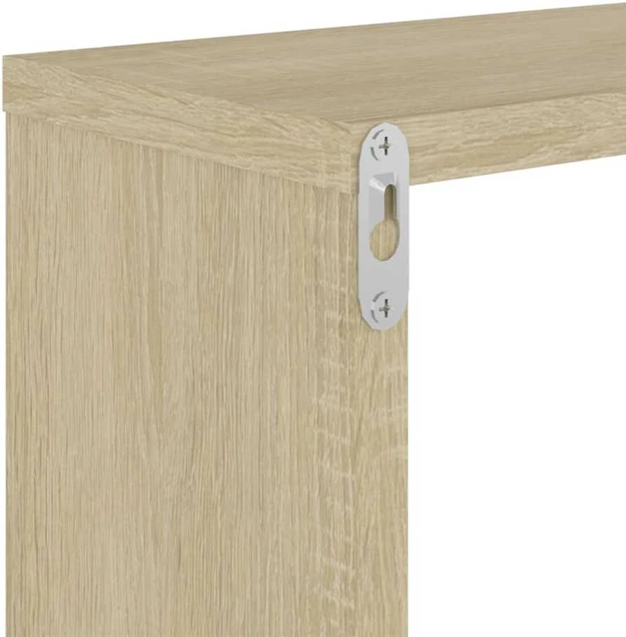 Sieninės lentynos, 2vnt., ąžuolo, 26x15x26cm, kubo formos
