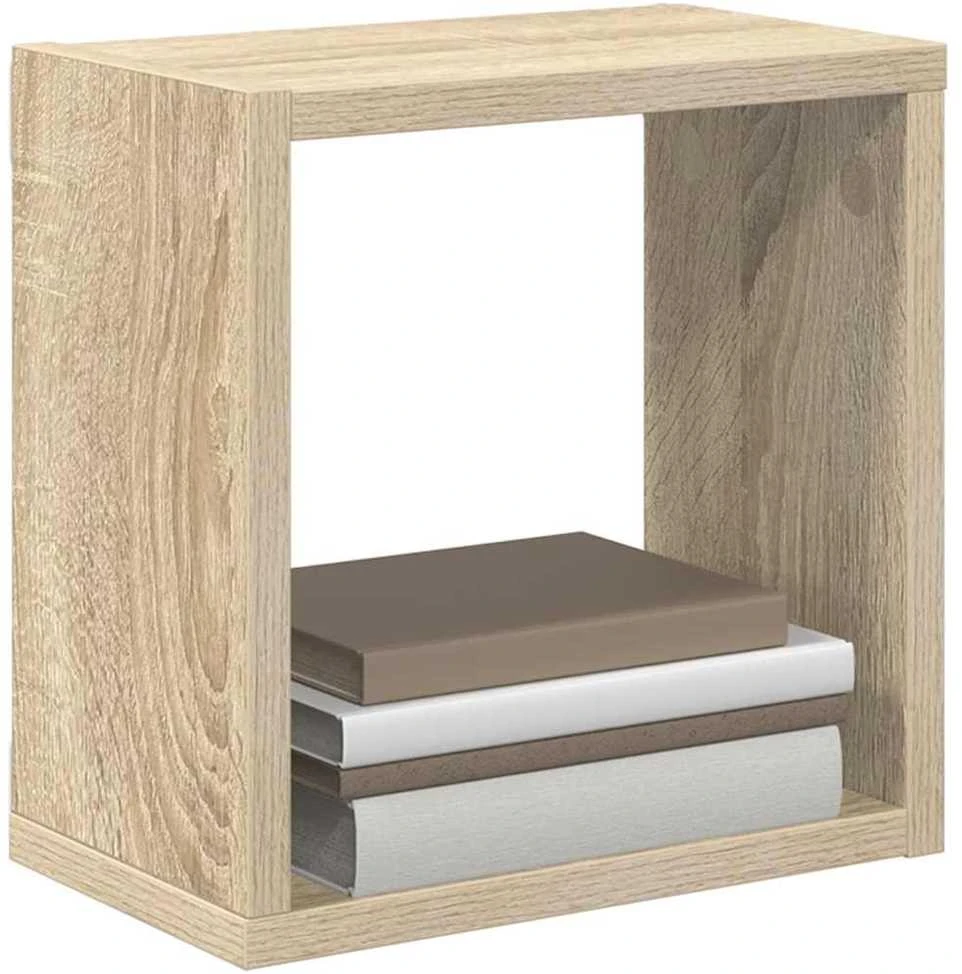 Sieninės lentynos, 2vnt., ąžuolo, 26x15x26cm, kubo formos