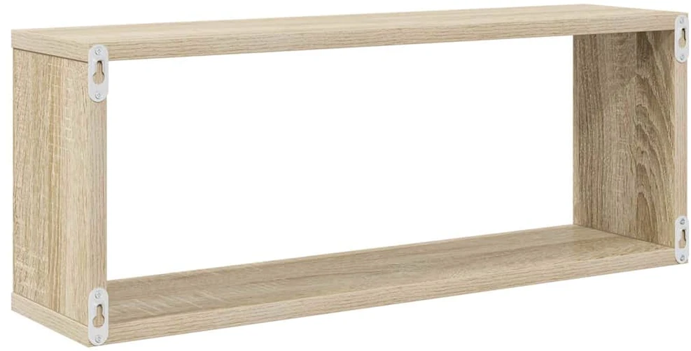 Sieninės lentynos, 2vnt., ąžuolo, 60x15x23cm, apdirbta mediena