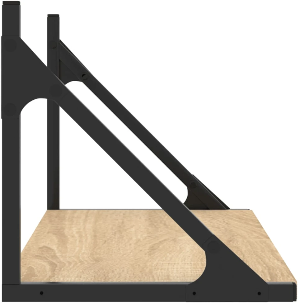 Sieninės lentynos, 2vnt., ąžuolo, 60x25x25,5cm, mediena