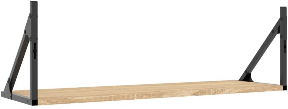 Sieninės lentynos, 2vnt., ąžuolo, 80x25x25,5cm, mediena