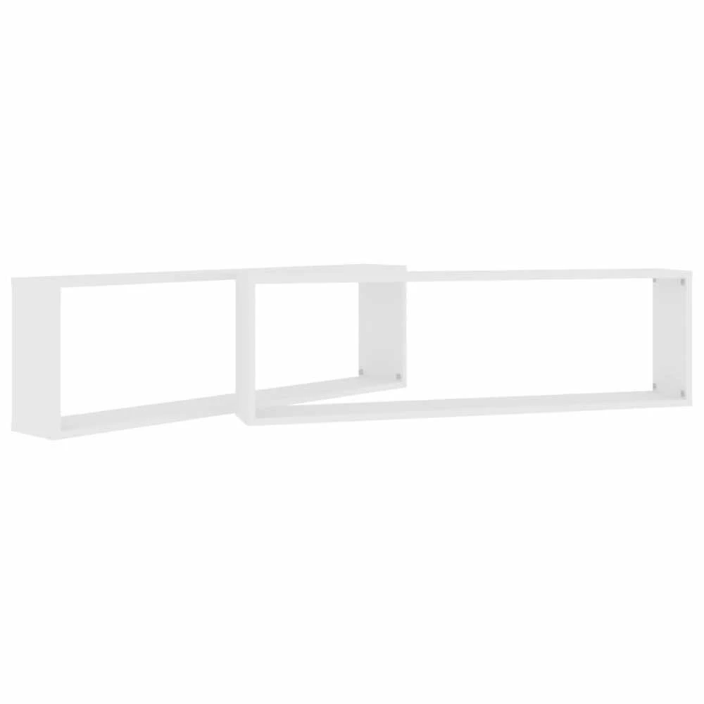 Sieninės lentynos, 2vnt., baltos, 100x15x30cm, apdirbta mediena