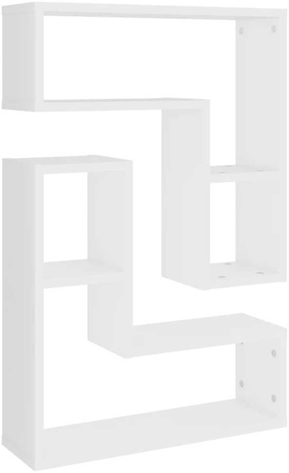 Sieninės lentynos, 2vnt., baltos, 50x15x50cm, apdirbta mediena