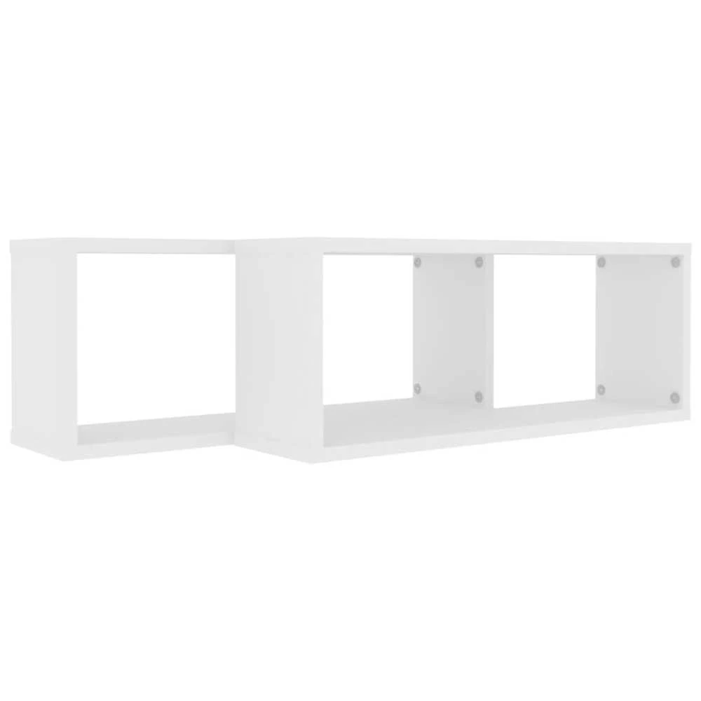 Sieninės lentynos, 2vnt., baltos, 60x15x23cm, apdirbta mediena