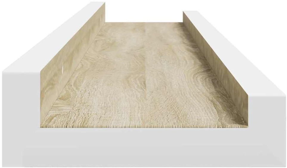 Sieninės lentynos, 2vnt., baltos ir ąžuolo spalvos, 60x9x3cm