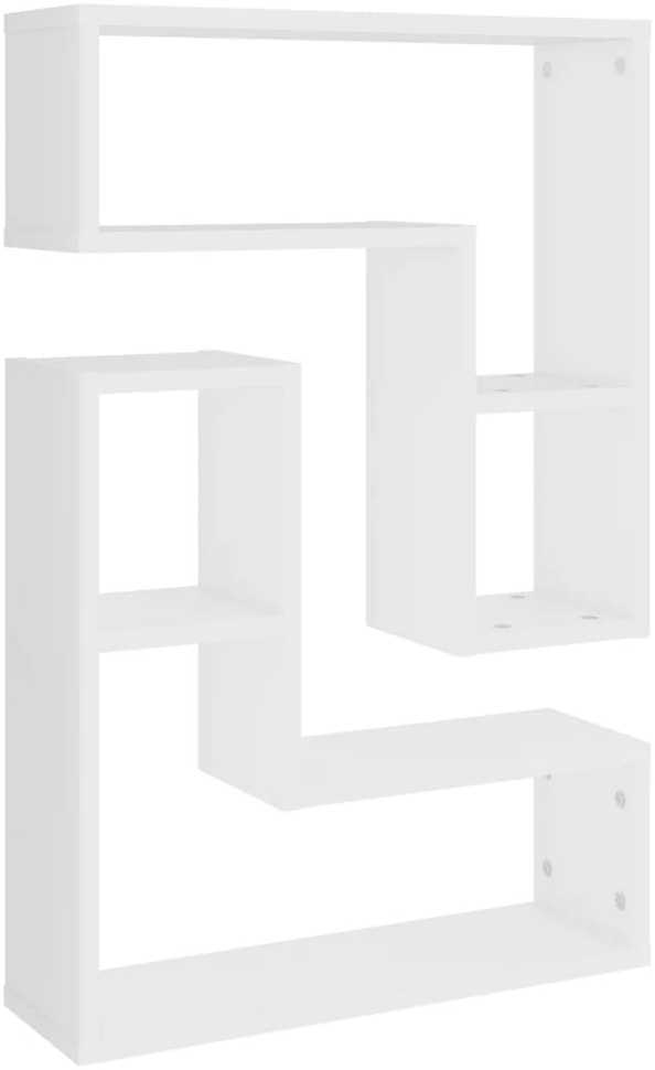 Sieninės lentynos, 2vnt., baltos, 50x15x50cm, apdirbta mediena