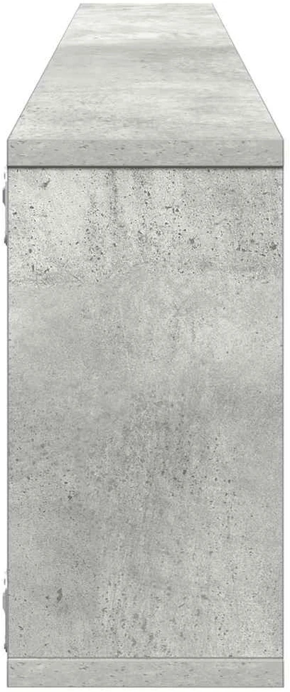 Sieninės lentynos, 2vnt., betono, 100x15x30cm, apdirbta mediena