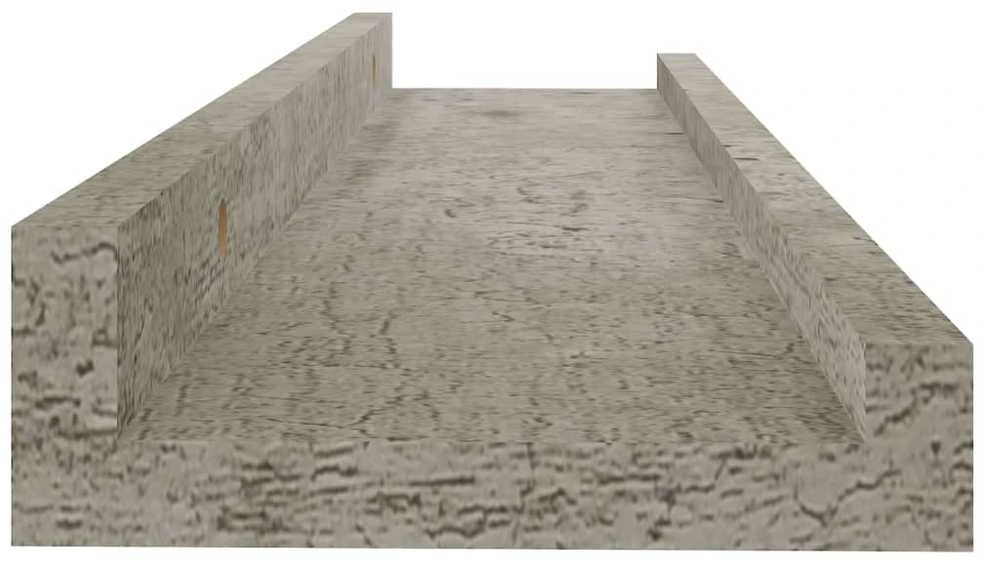 Sieninės lentynos, 2vnt., betono pilkos spalvos, 40x9x3cm