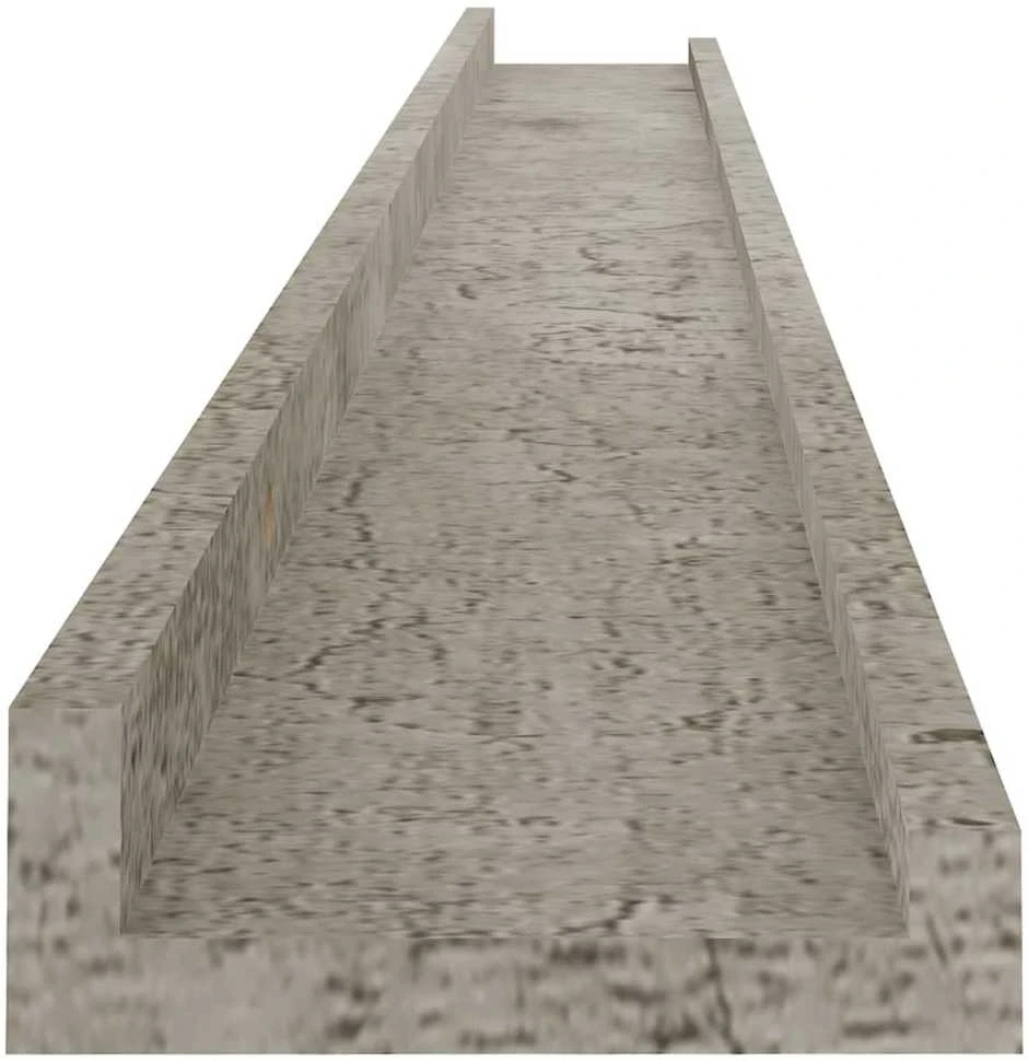 Sieninės lentynos, 2vnt., betono pilkos spalvos, 100x9x3cm