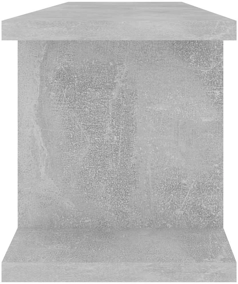 Sieninės lentynos, 2vnt., betono pilkos, 75x18x20cm, mediena