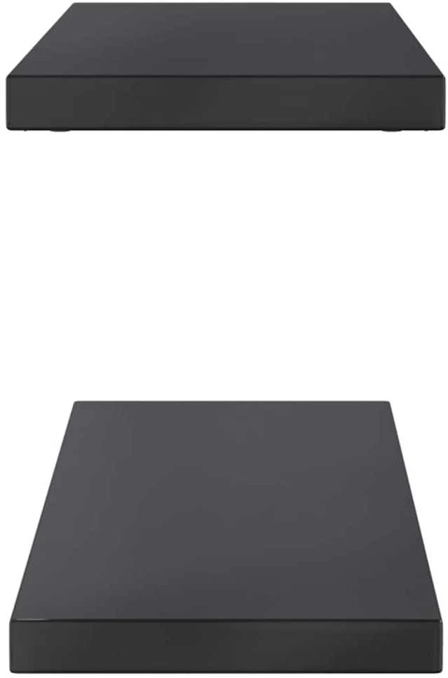 Sieninės lentynos, 2vnt., juodos, 100x23,5x3cm, plienas