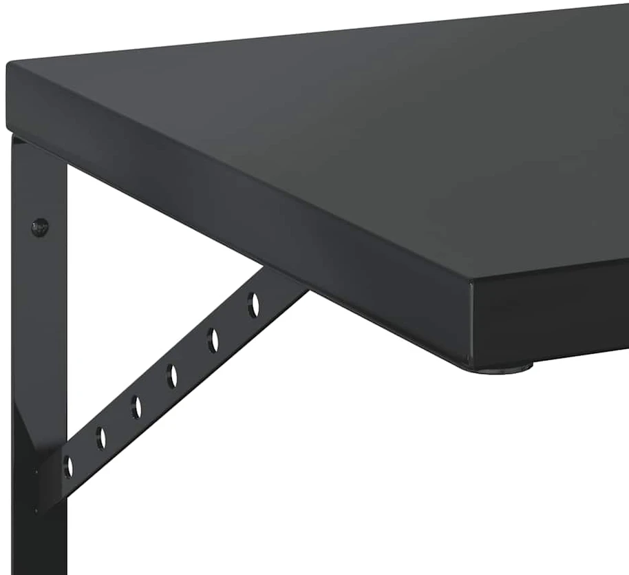 Sieninės lentynos, 2vnt., juodos, 100x40cm, plienas