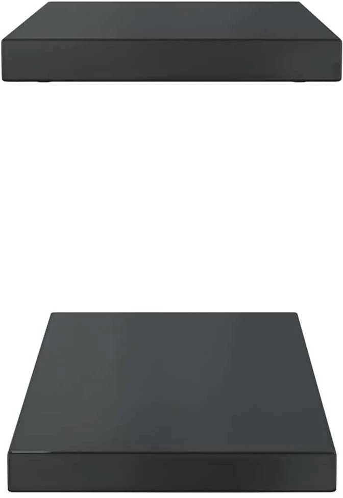 Sieninės lentynos, 2vnt., juodos, 50x23,5cm, plienas