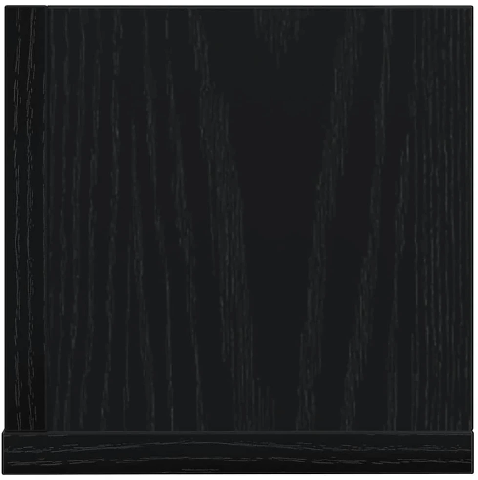 Sieninės lentynos, 2vnt., juodos, 75x16,5x16,5cm, mediena