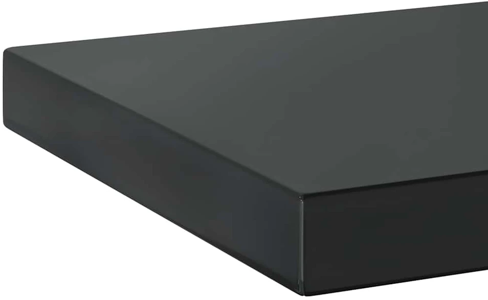 Sieninės lentynos, 2vnt., juodos, 75x23,5cm, plienas