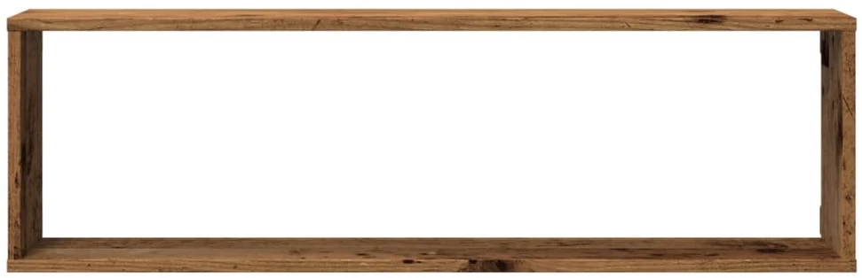 Sieninės lentynos, 2vnt., medienos, 100x15x30cm, kubo formos