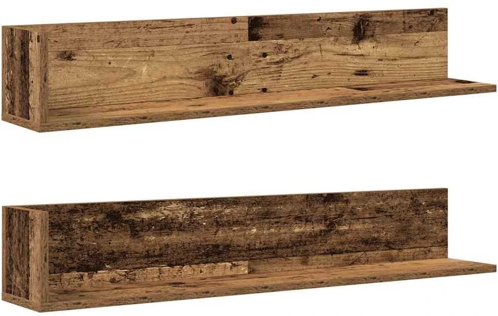 Sieninės lentynos, 2vnt., medienos, 100x16,5x16,5cm, mediena