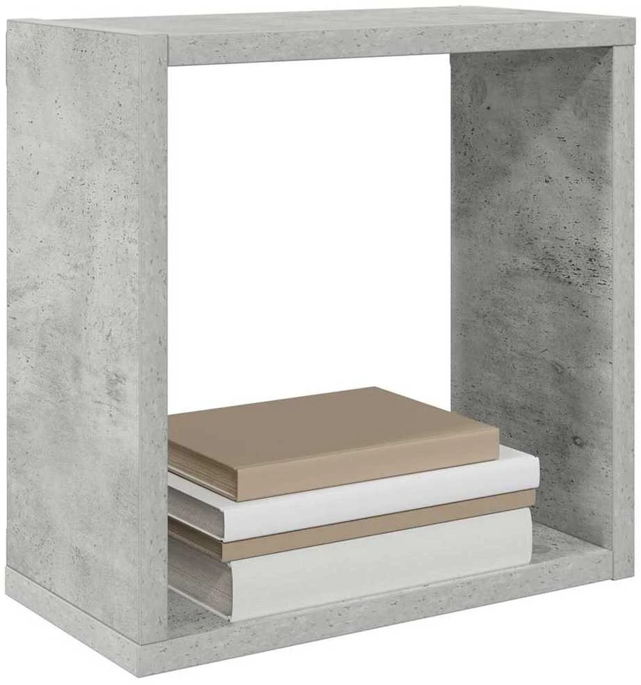 Sieninės lentynos, 2vnt., pilkos, 30x15x30cm, kubo formos