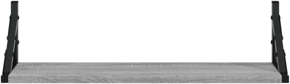 Sieninės lentynos, 2vnt., pilkos ąžuolo spalvos, 60x15x15,5cm