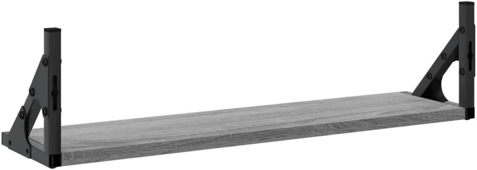Sieninės lentynos, 2vnt., pilkos ąžuolo spalvos, 60x15x15,5cm