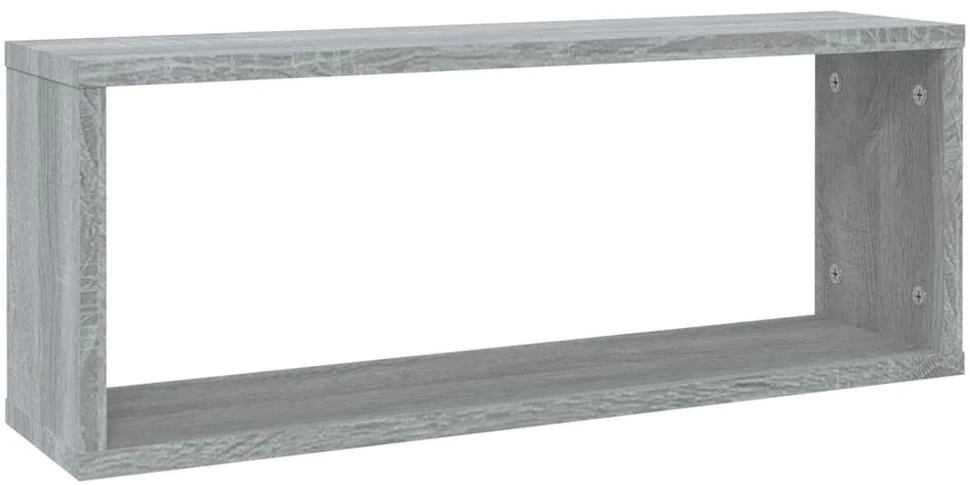 Sieninės lentynos, 2vnt., pilkos ąžuolo, 60x15x23cm, mediena