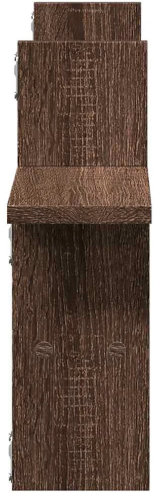 Sieninės lentynos, 2vnt., rudos ąžuolo, 38x12x38cm, mediena