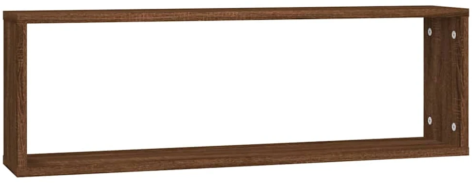 Sieninės lentynos, 2vnt., rudos ąžuolo, 80x15x26,5cm, mediena