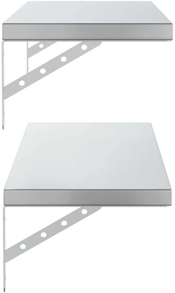 Sieninės lentynos, 2vnt., sidabrinės, 100x30cm, plienas