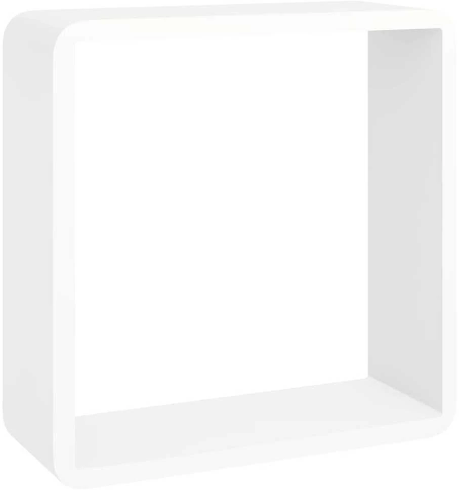 Sieninės lentynos, 3vnt., baltos spalvos, MDF, kubo formos