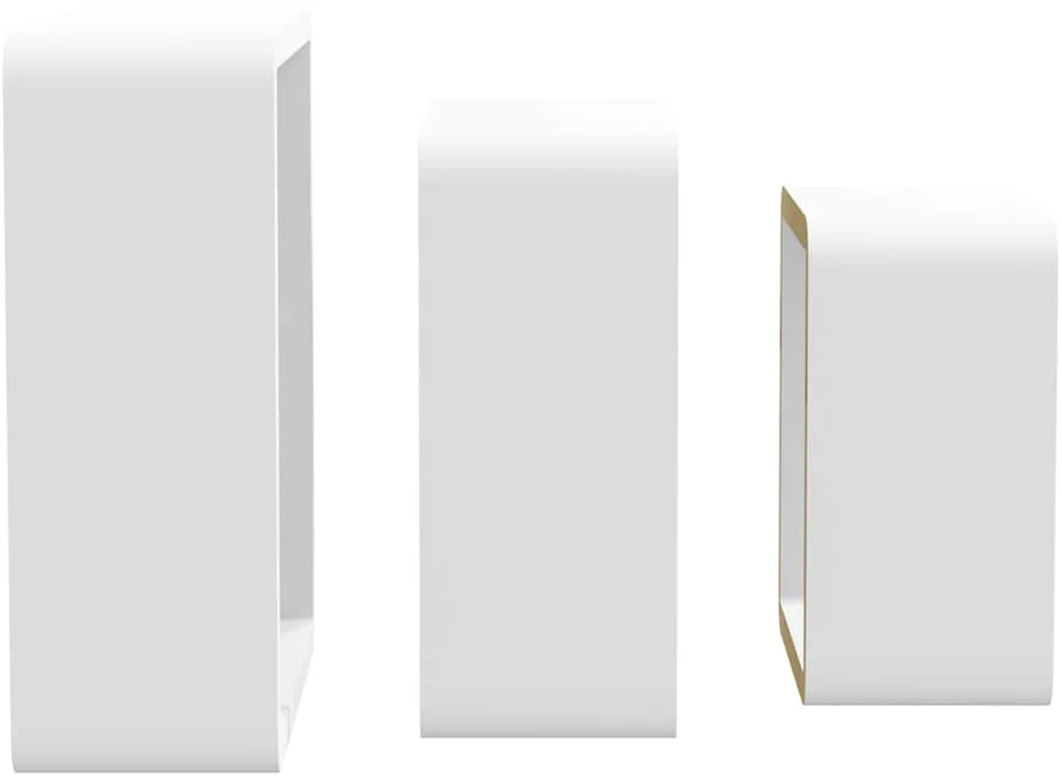 Sieninės lentynos, 3vnt., baltos spalvos, MDF, kubo formos