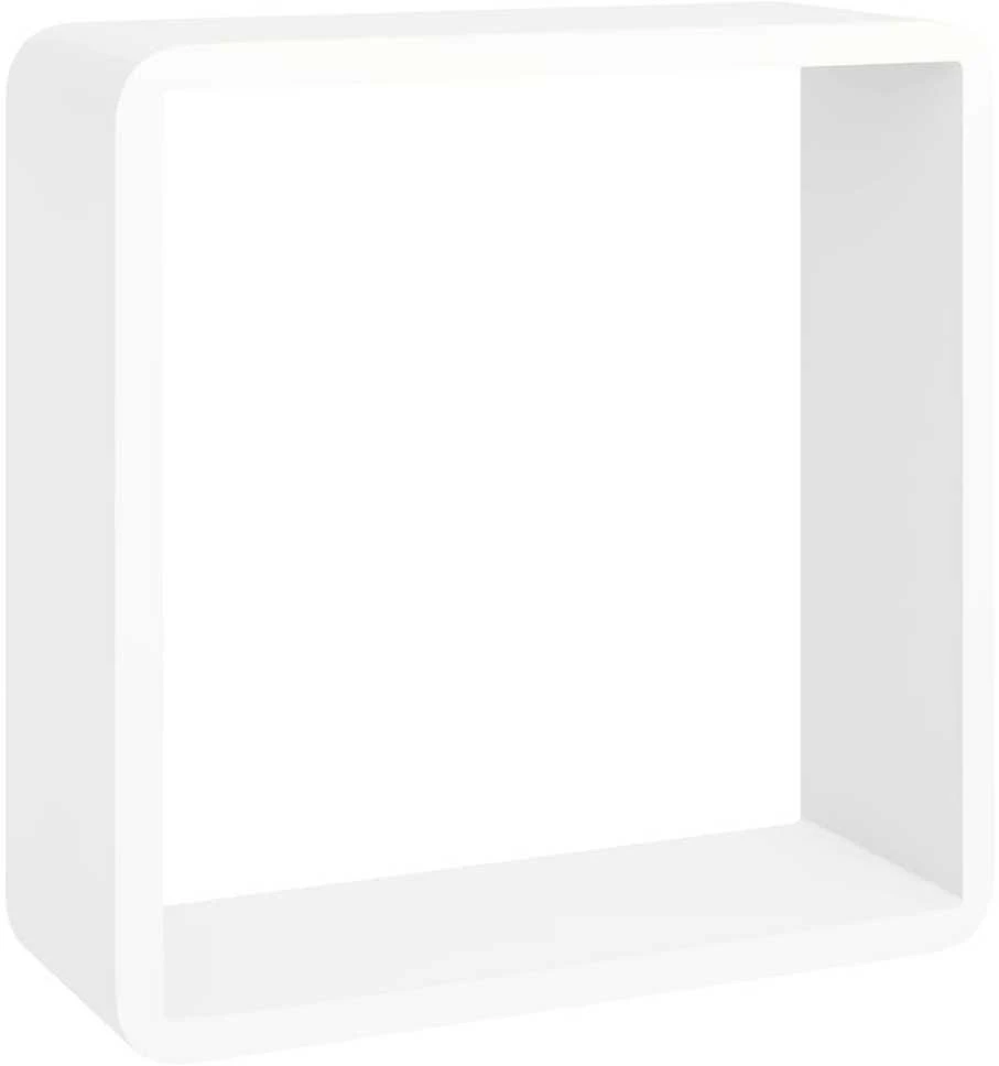 Sieninės lentynos, 3vnt., baltos spalvos, MDF, kubo formos