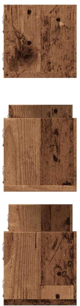 Sieninės lentynos, 3vnt., medienos, 58x18x18cm, mediena