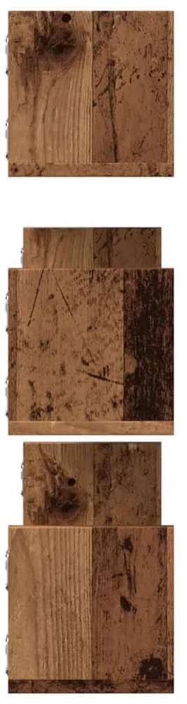 Sieninės lentynos, 3vnt., medienos, 80x18x18cm, mediena