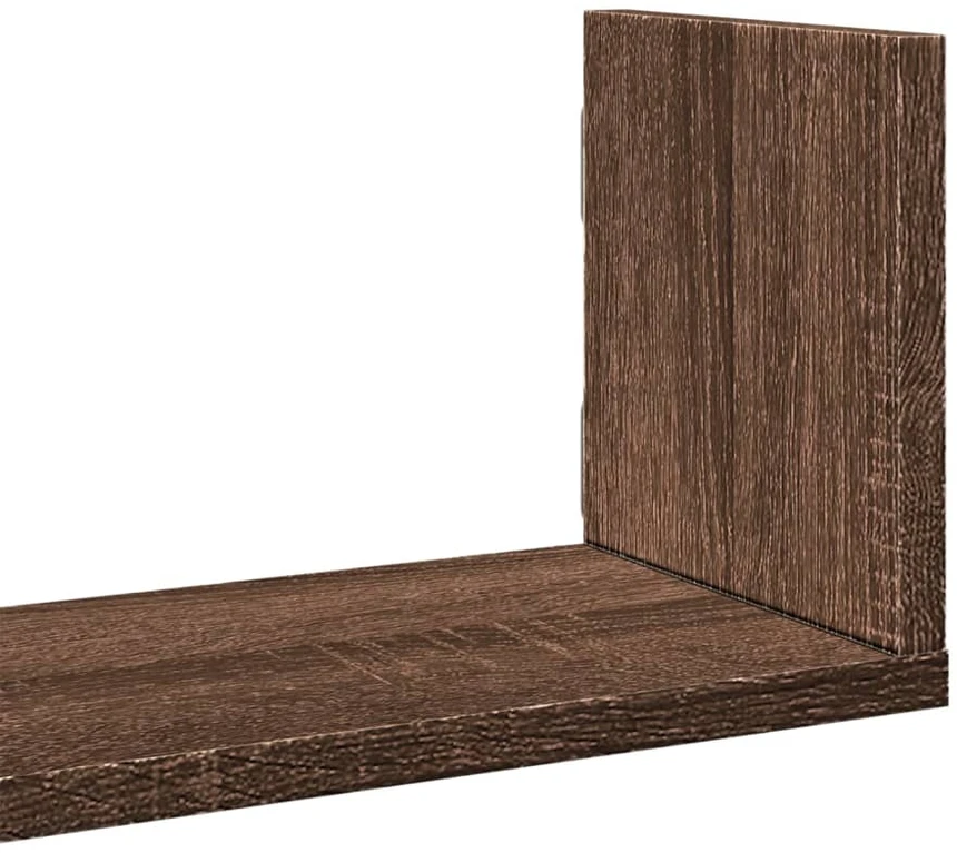 Sieninės lentynos, 3vnt., rudos ąžuolo, 58x18x18cm, mediena