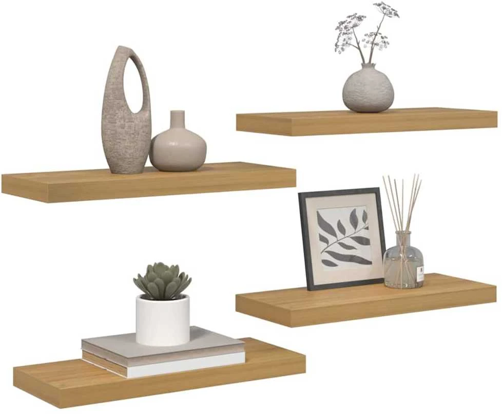 Sieninė lentyna Sieninis 4 vnt. Ruda 60 x 23,5 x 3,8 cm