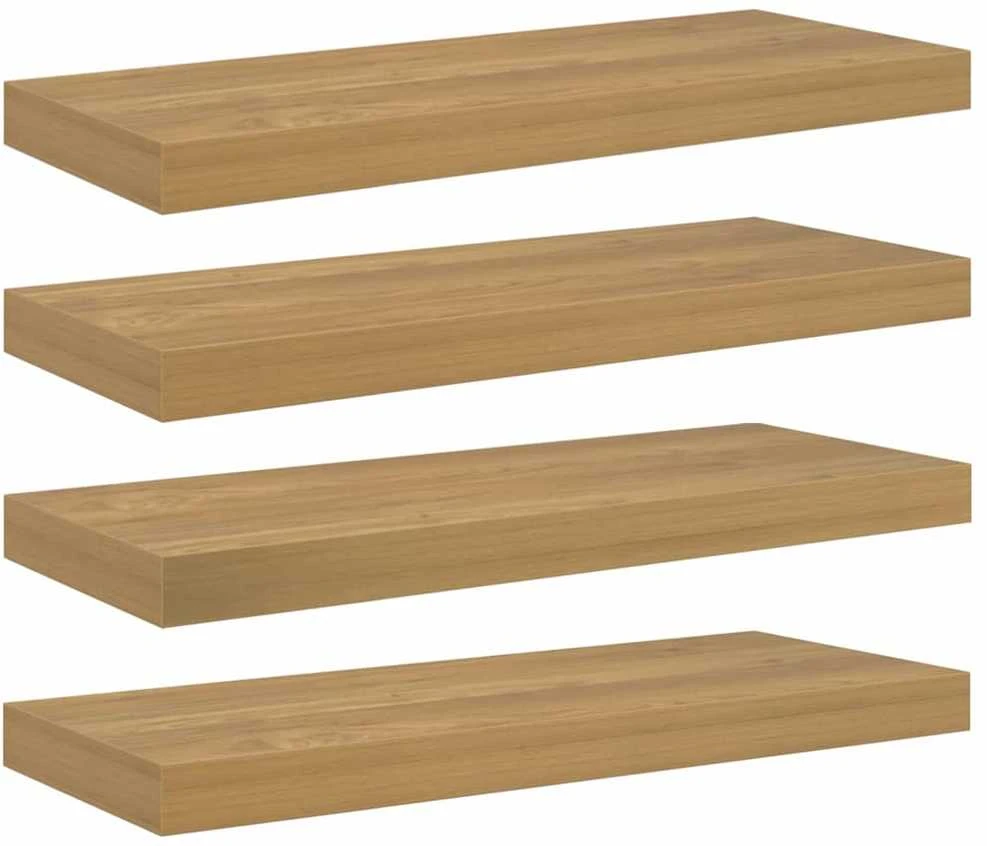 Sieninė lentyna Sieninis 4 vnt. Ruda 60 x 23,5 x 3,8 cm