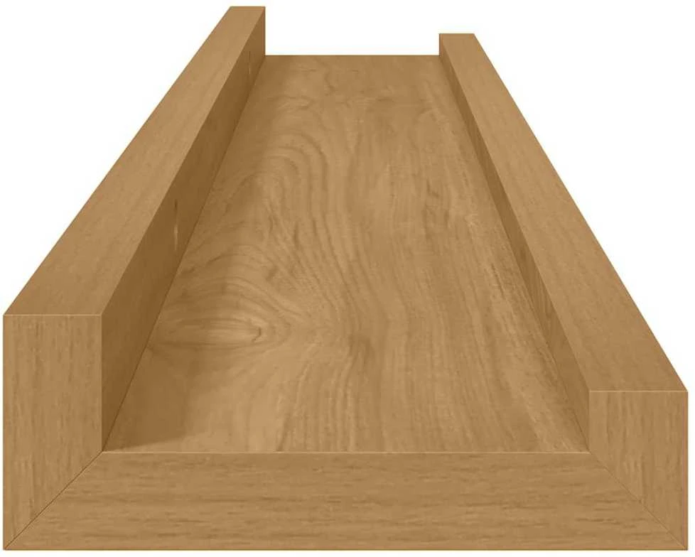 Sieninė lentyna 4 vnt. Ruda 60 x 9 x 3 cm Apdirbta mediena